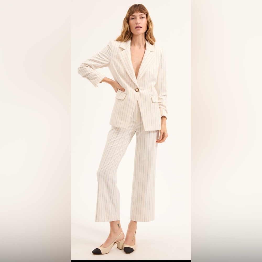 4VERONICA BEARD BRIXTON PINSTRIPED PANT 4